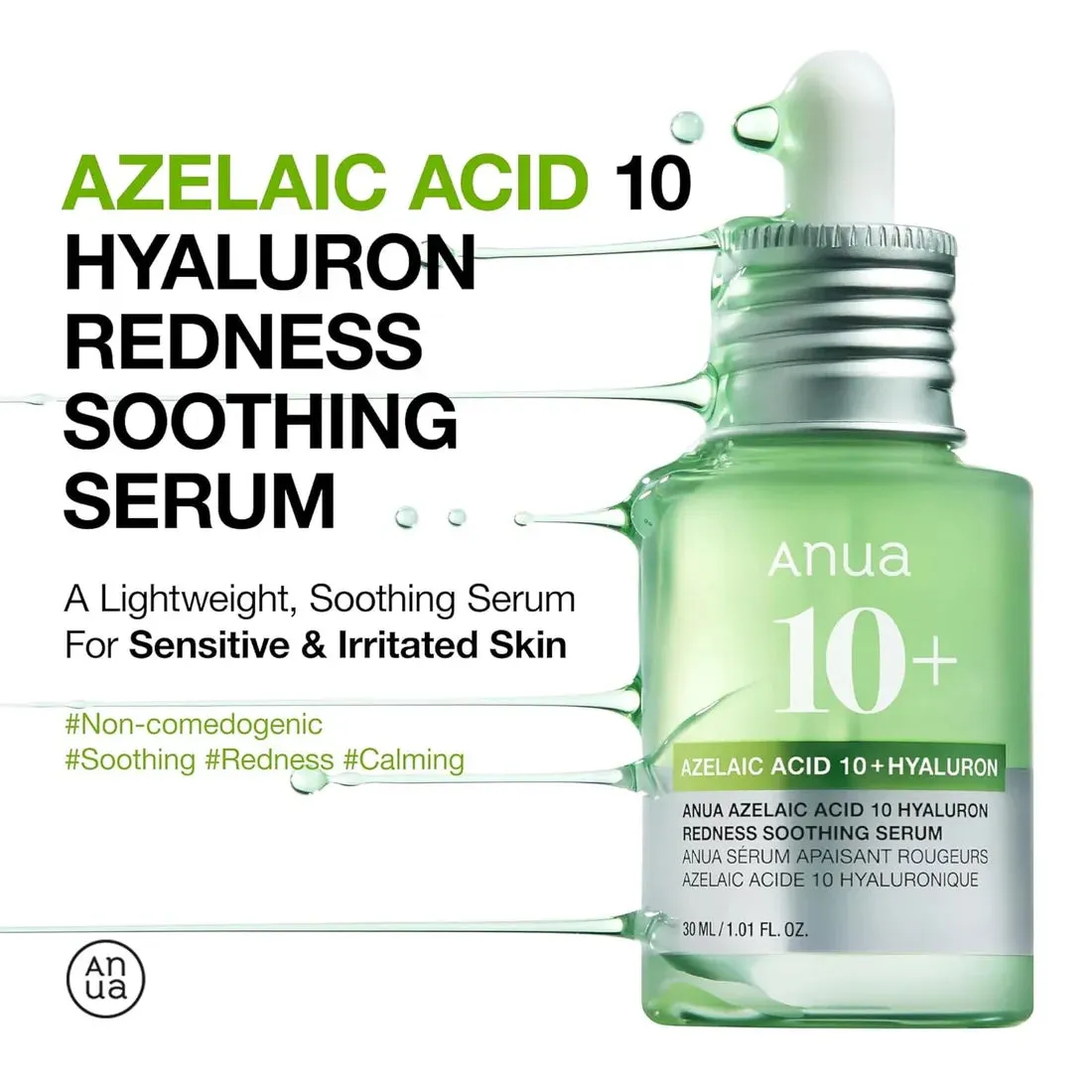 Anua Azelaic Acid 10  Hyaluron Redness Soothing Face Serum 30ml