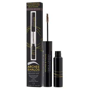 Arches & Halos Microfiber Tinted Brow Mousse - Neutral Brown - Soft, Natural Definer Mousse to Shape, Sculpt and Control Eyebrows - Silky, Non-Crunchy, Fast-Setting Texture - Vegan Formula - 0.106 oz