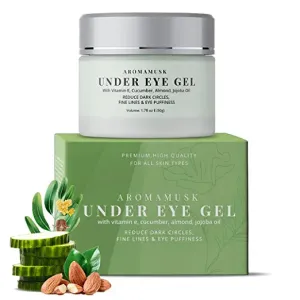 AromaMusk Under Eye Cream Gel For Puffy Eyes, Dark Circles, Wrinkles & Fine Lines With Vitamin C, Cucumber, Niacinamide, Green Tea And Madonna Lily, 50gm