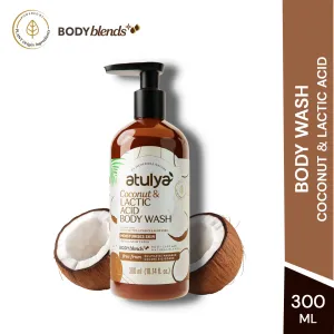 Atulya Coconut & Lactic Acid Body Wash | Paraben & SLS Free | Suitable for All Skin Types | 300 ML (Add 4 Products in the Cart & Get 2 Free Product Use Code: B2G2)