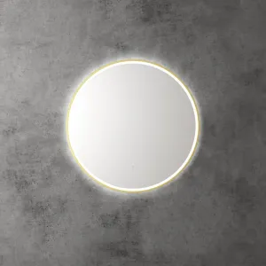 Aulic | Windsor 700 Touchless Round LED Mirror with Brushed Gold Frame