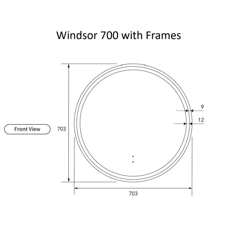 Aulic | Windsor 700 Touchless Round LED Mirror with Brushed Gold Frame