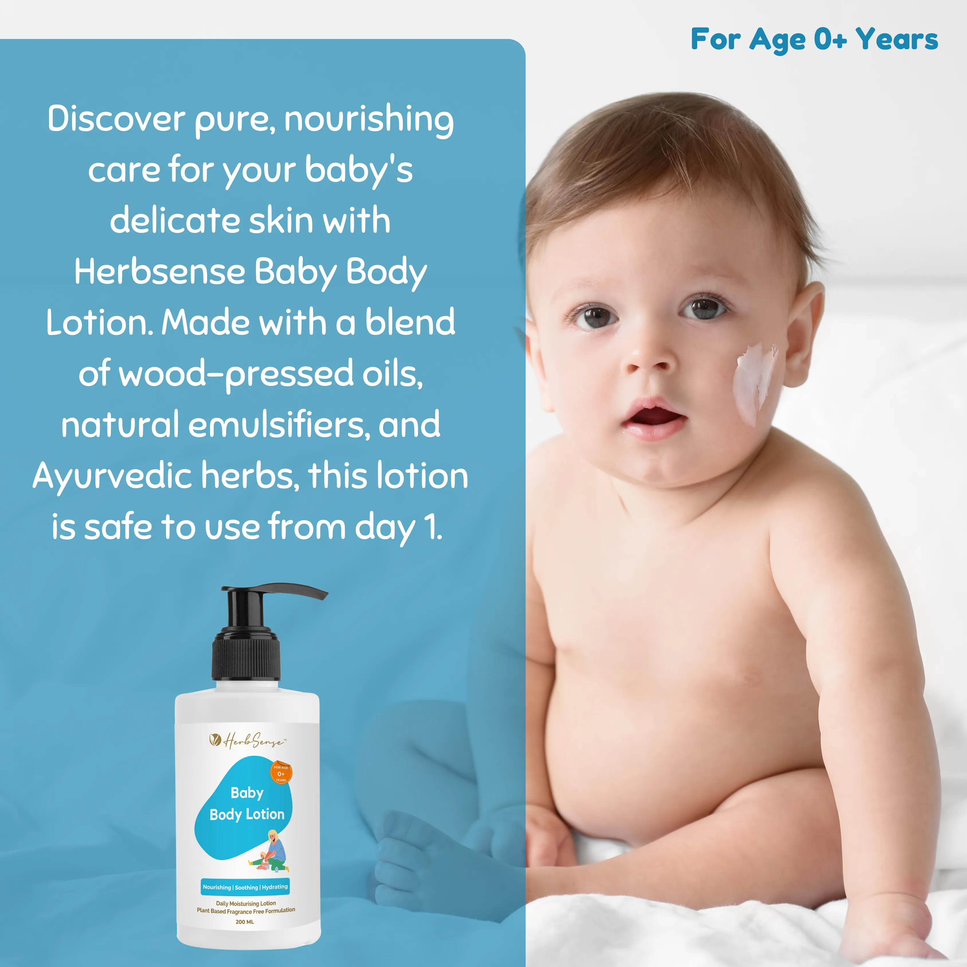 Baby Body Lotion-200ml | For Babies, Kids & Adults | Fragrance Free