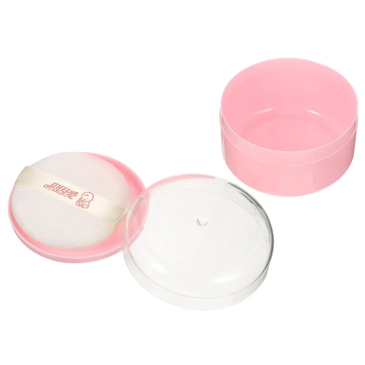 Baby Powder Alicator Case Portable Baby Puff Box Lid for Loose Powder Storage