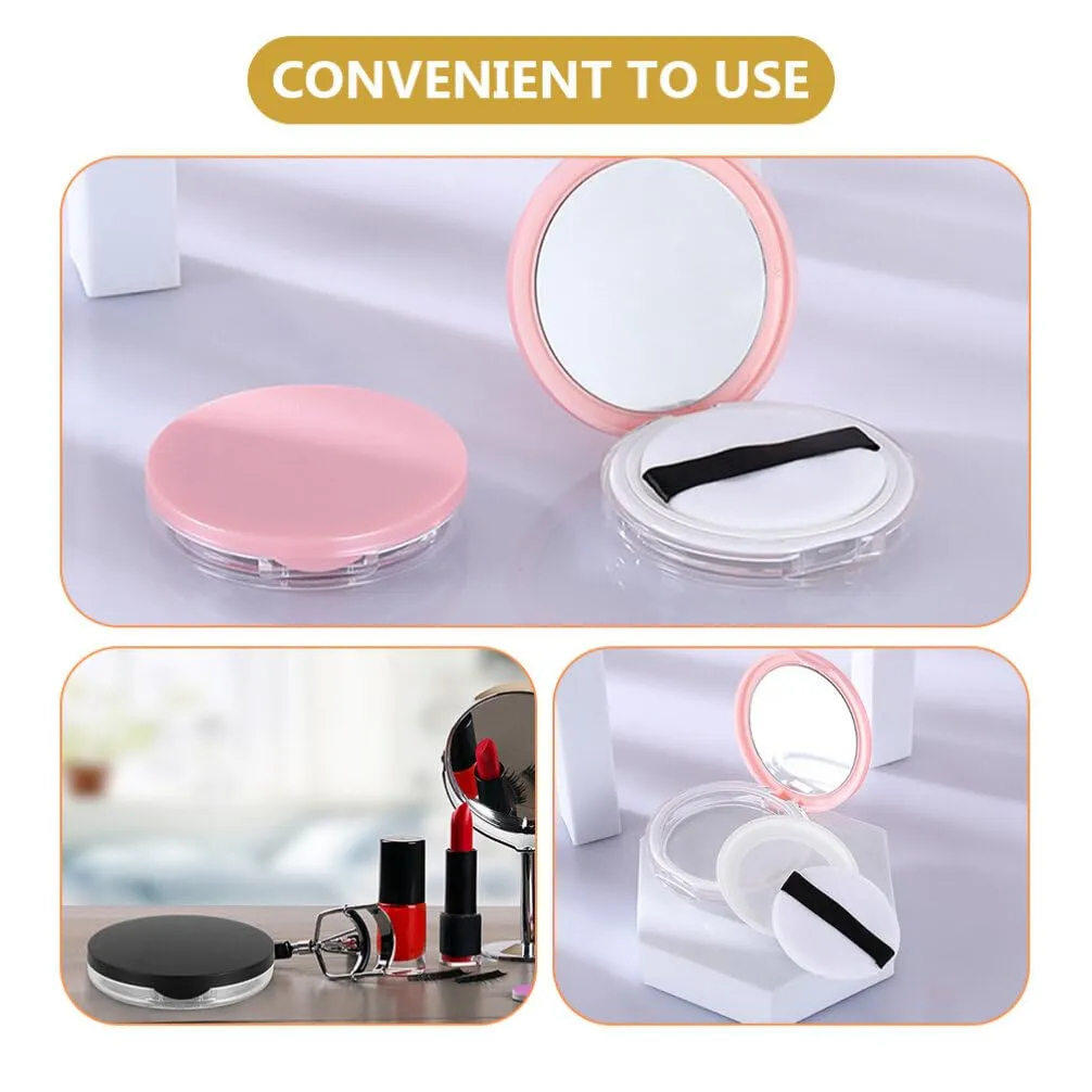 Beaupretty 2sets Makeup Puff Holder with Loose Powder Container Portable Cosmetic Sponge Case for Travel and Home Use Compact Design with Material