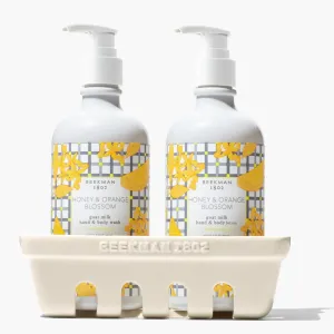 Beekman 1802 Honey & Orange Blossom Ceramic Caddy Set