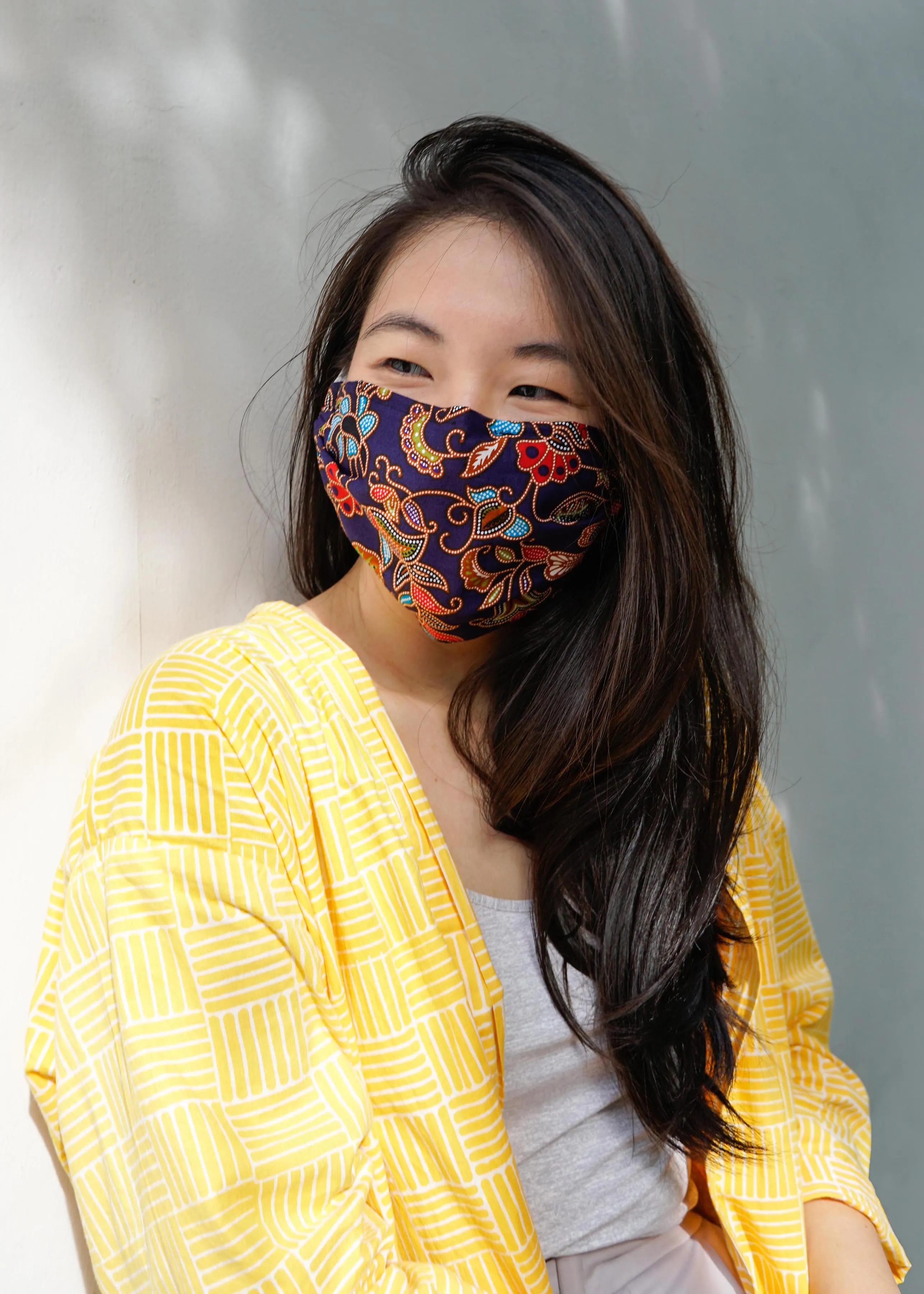 Bi-fold Reusable Batik Mask (filter pocket, nose wire)