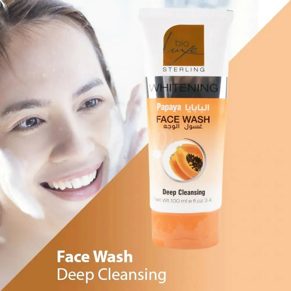 Bio Luxe Whitening Papaya Face Wash - 100ml (Pack Of 4)
