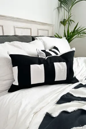 Black and White Cotton Zero Waste Rectangular Cotton Cushion