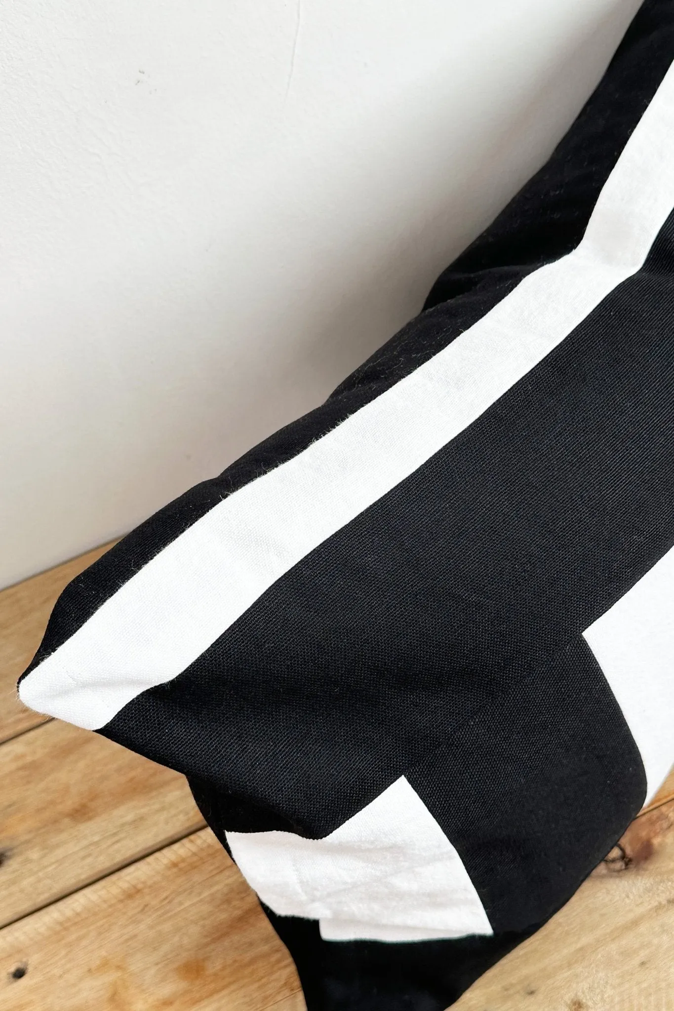 Black and White Cotton Zero Waste Rectangular Cotton Cushion