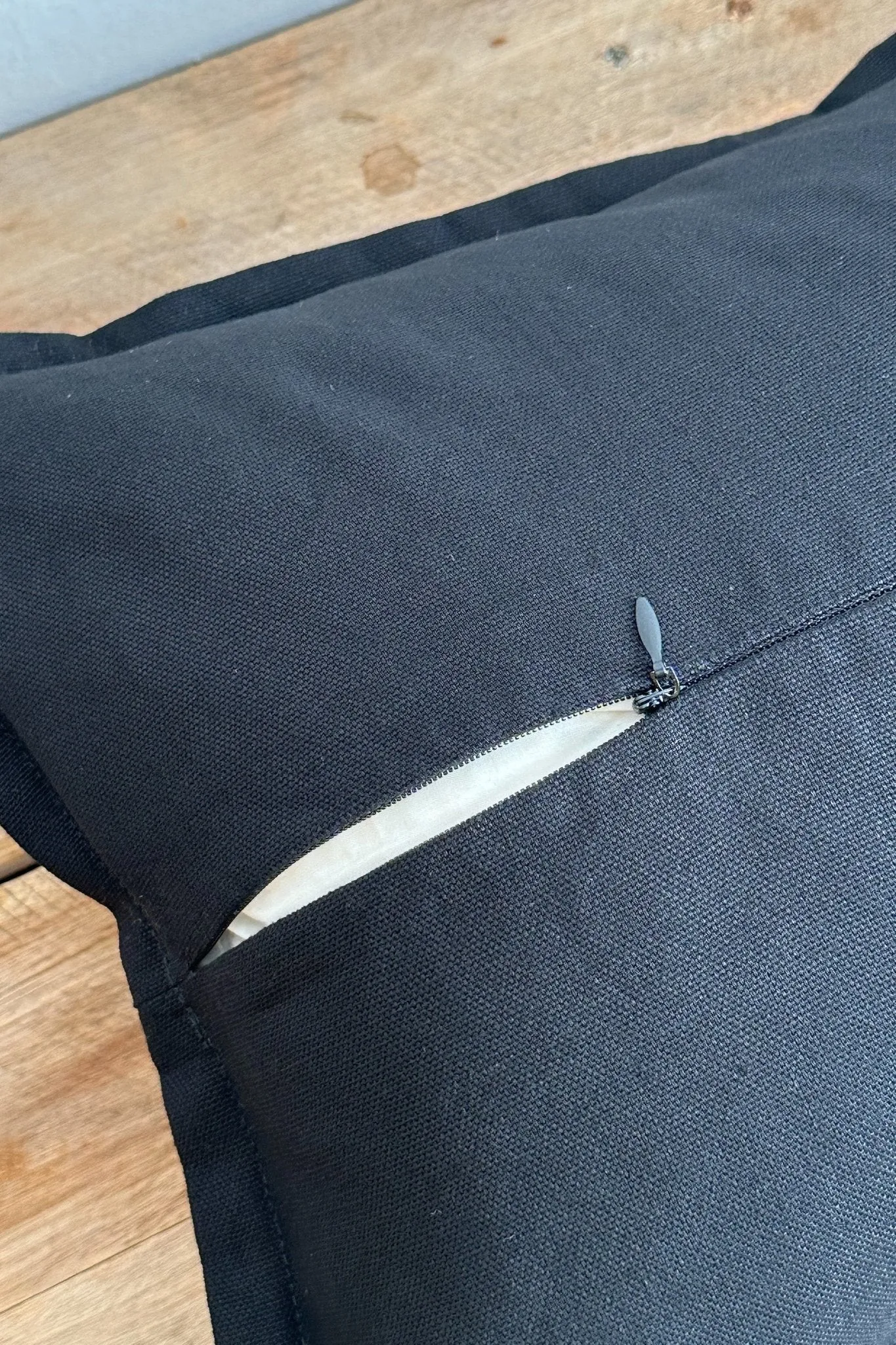 Black and White Cotton Zero Waste Rectangular Cotton Cushion