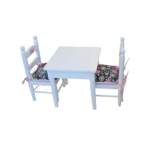Black Floral Doll Chair Cushions for 18-inch Dolls