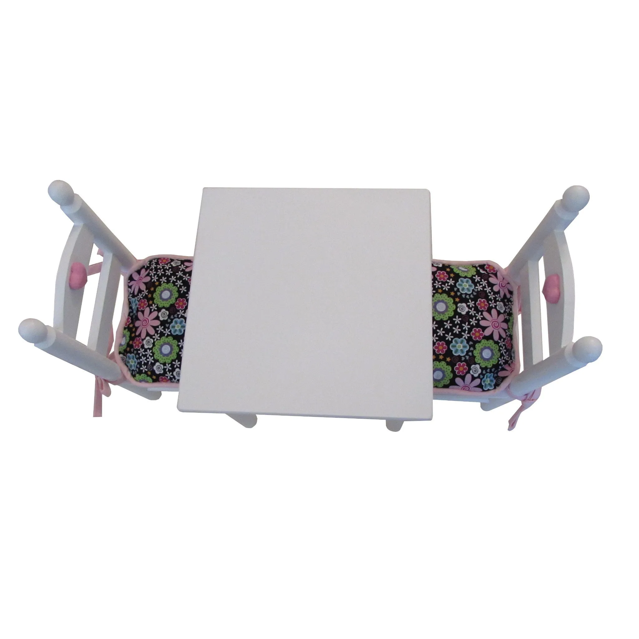 Black Floral Doll Chair Cushions for 18-inch Dolls