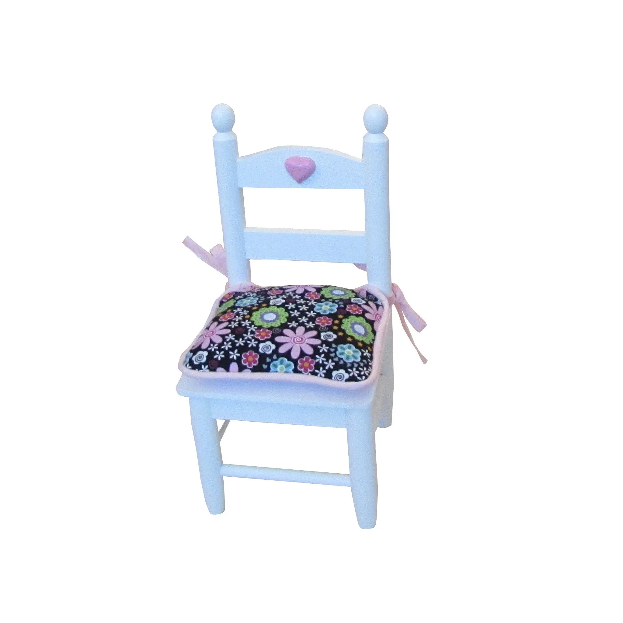 Black Floral Doll Chair Cushions for 18-inch Dolls