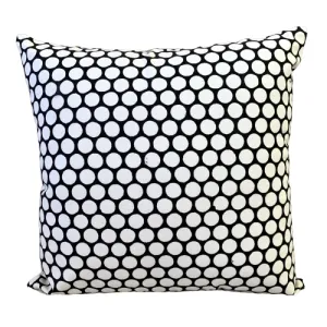 Black Polka Dot Block Print Canvas Cotton Cushion Cover Pillow 2Pcs