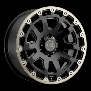 Black Rhino Razorback 20X12 8X170 -44 mm Matte Black W/ Machined Dark Tint Lip