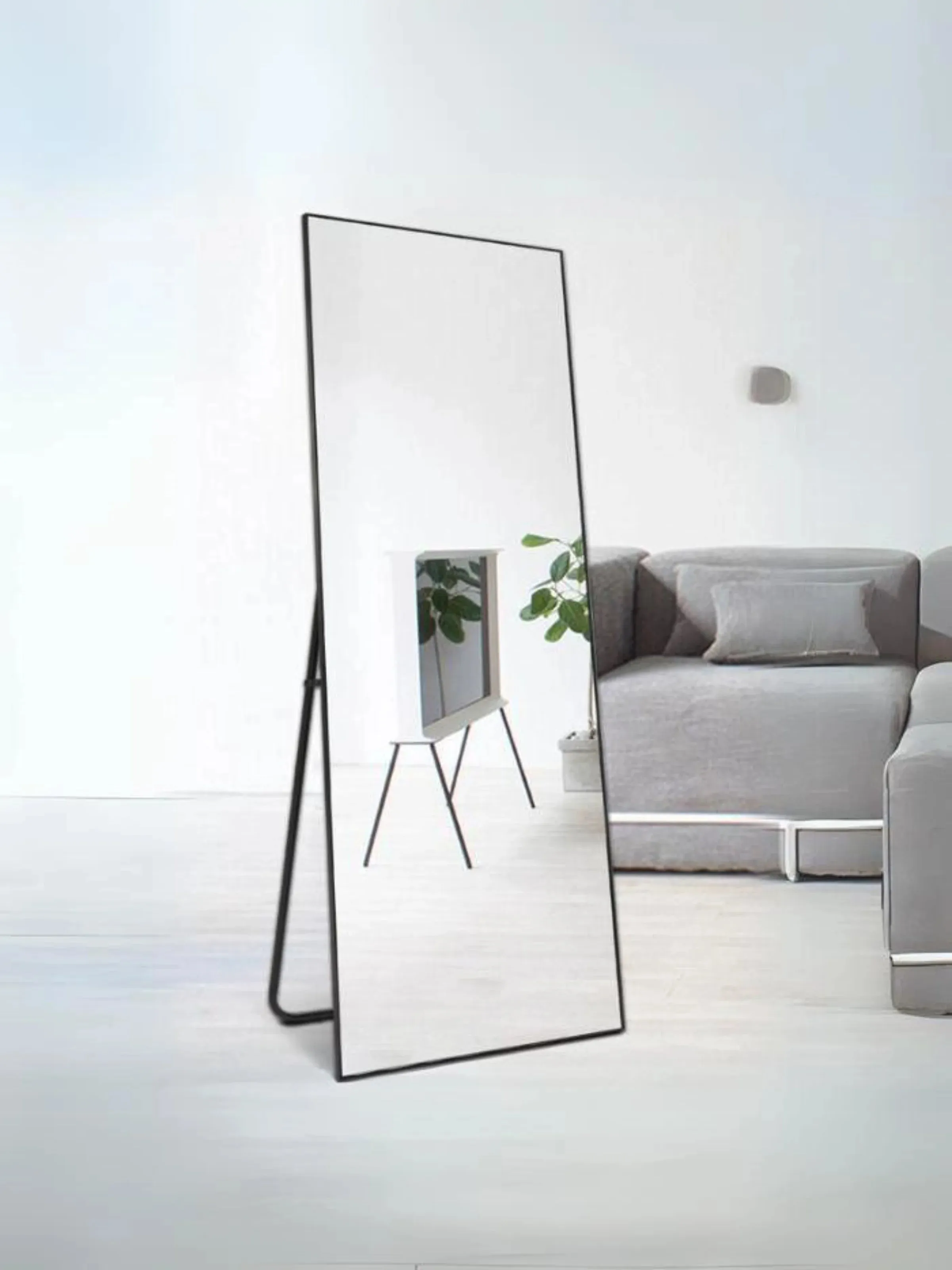 Blackish L-Corner Standing Mirror
