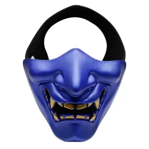 Blue Half Face Demon Mask