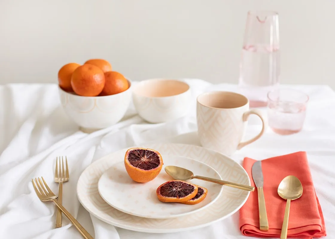 Blush Layered Diamond Dinner Plate