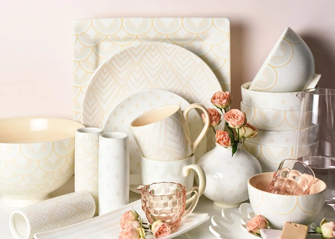Blush Layered Diamond Dinner Plate