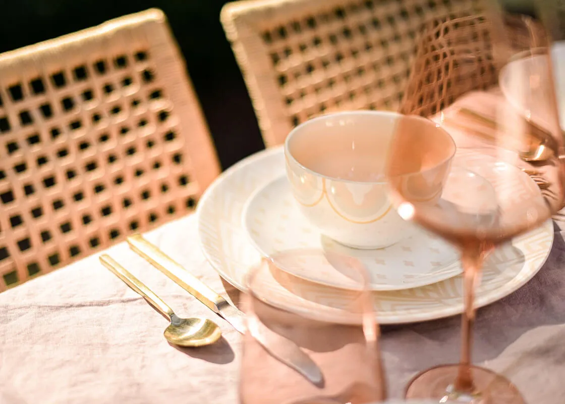 Blush Layered Diamond Dinner Plate