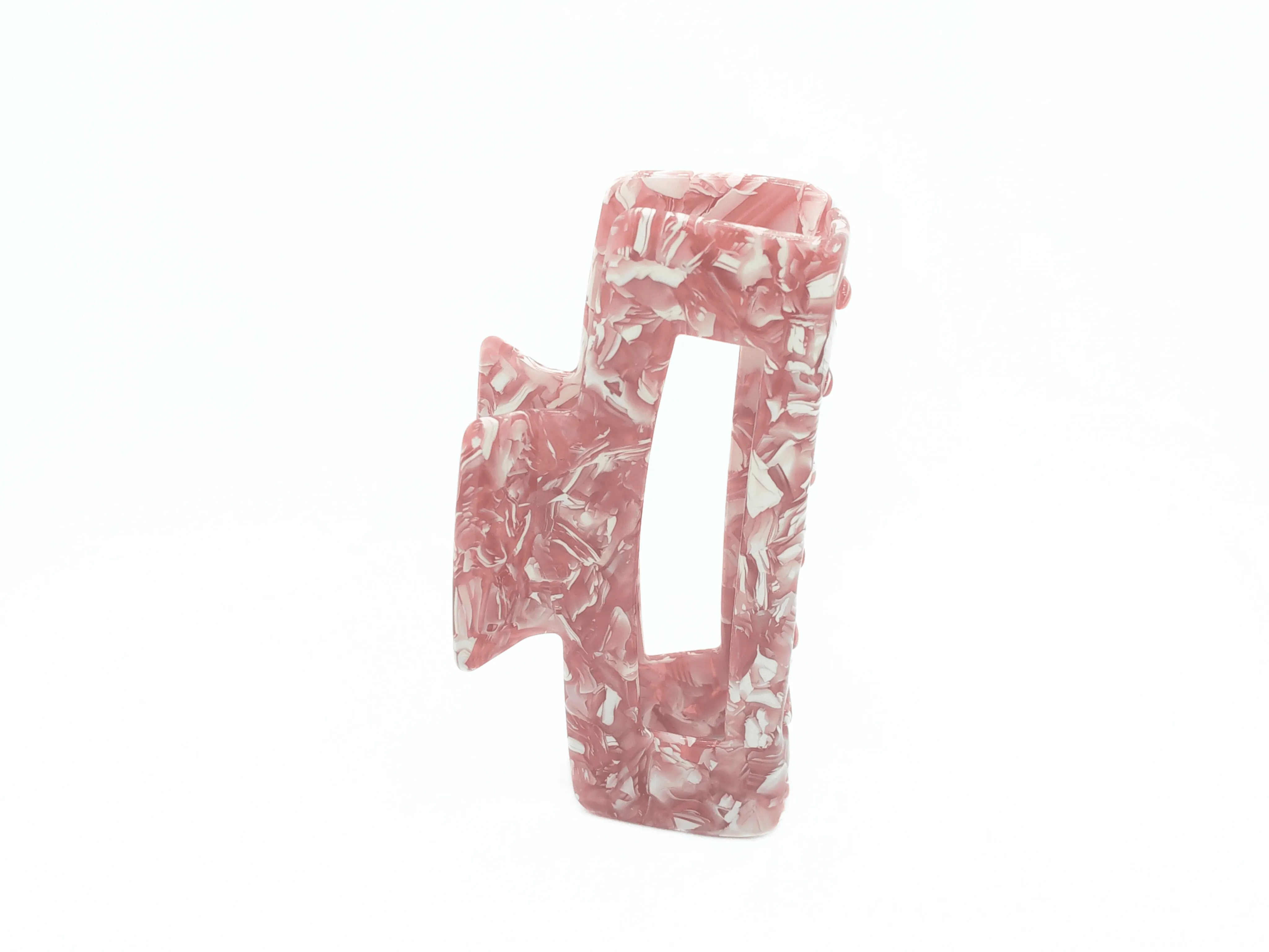 Blush Marble Rectangular Hair Claw Clip