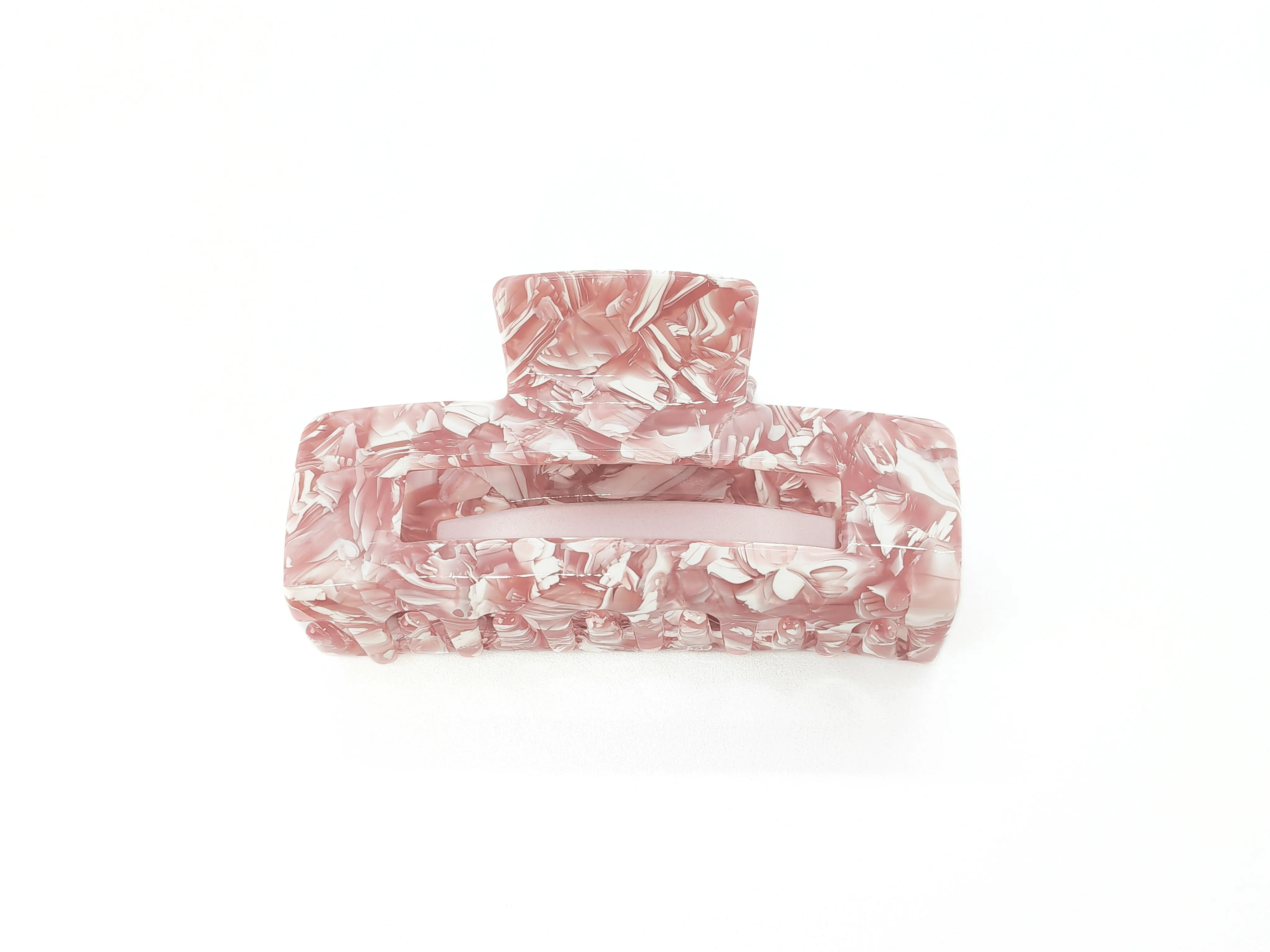 Blush Marble Rectangular Hair Claw Clip