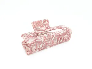 Blush Marble Rectangular Hair Claw Clip