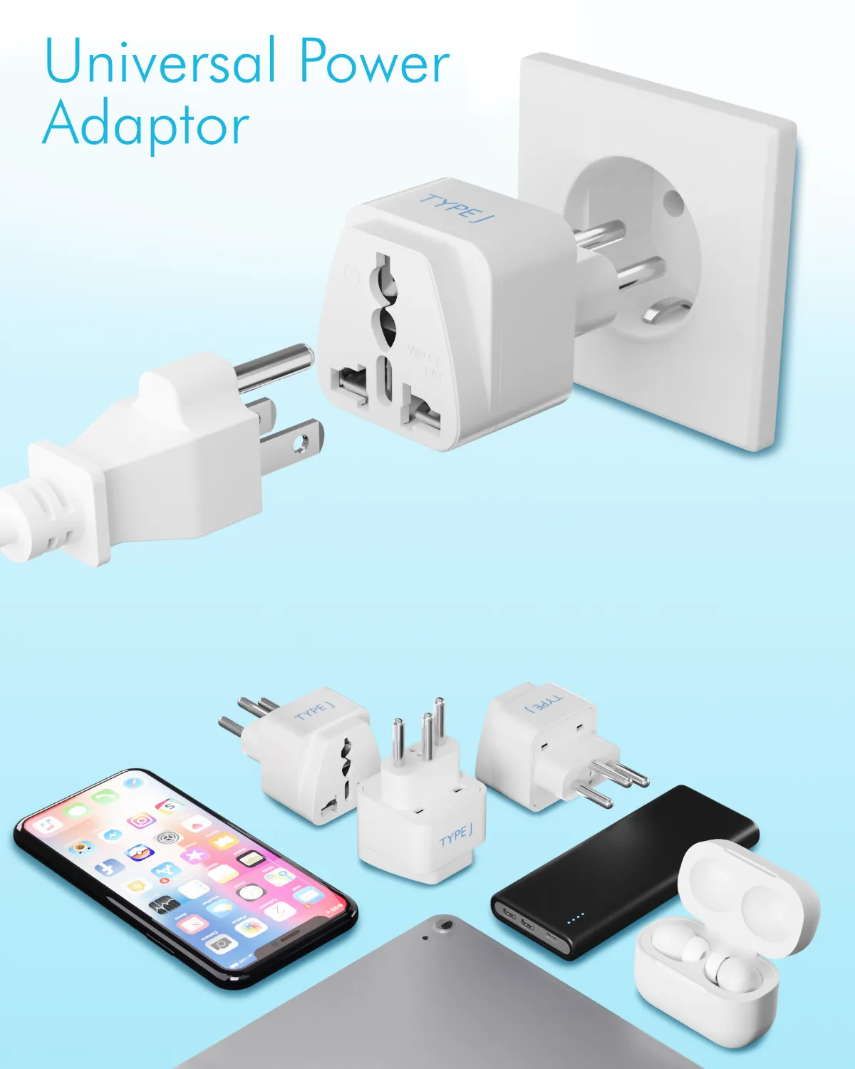 Brazil Travel Adapter - Type N - 3 Pack (GP-11C)
