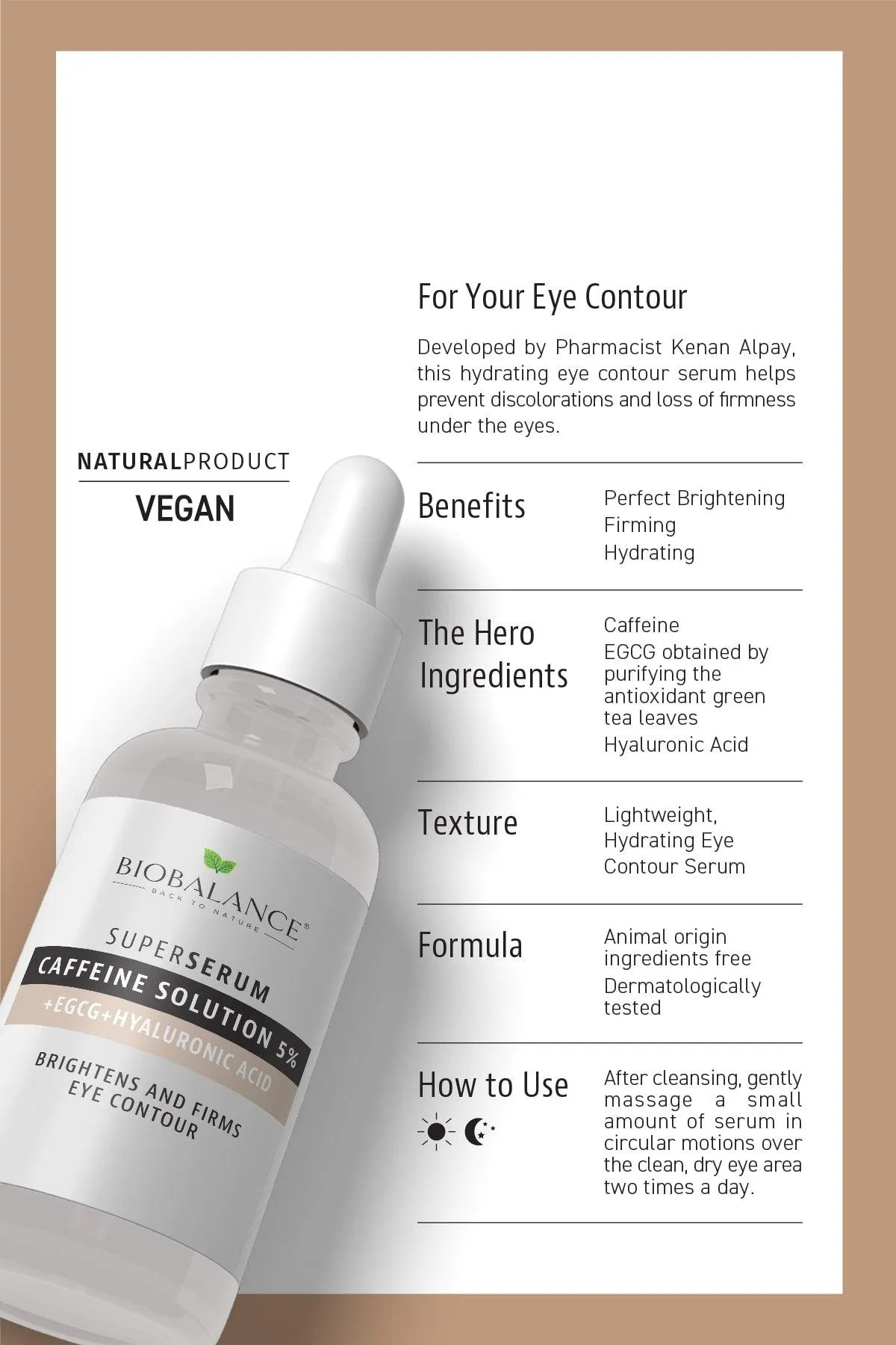 Caffeine Anti-Dark Circle, Eye Contour Treatment Super Serum