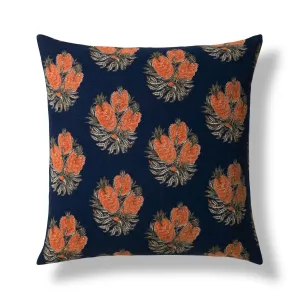 Cameo Navy 24"x24" Linen Cushion Cover