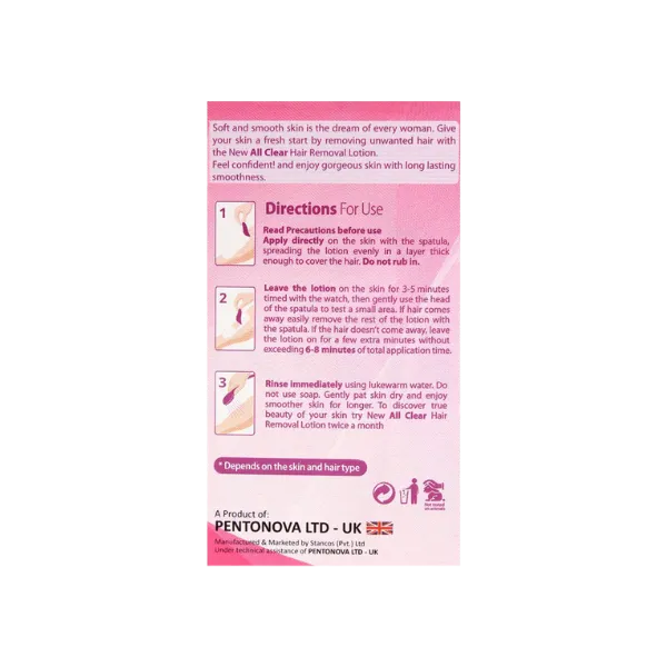 Caresse All Clear Hair Removal Lotion 120g