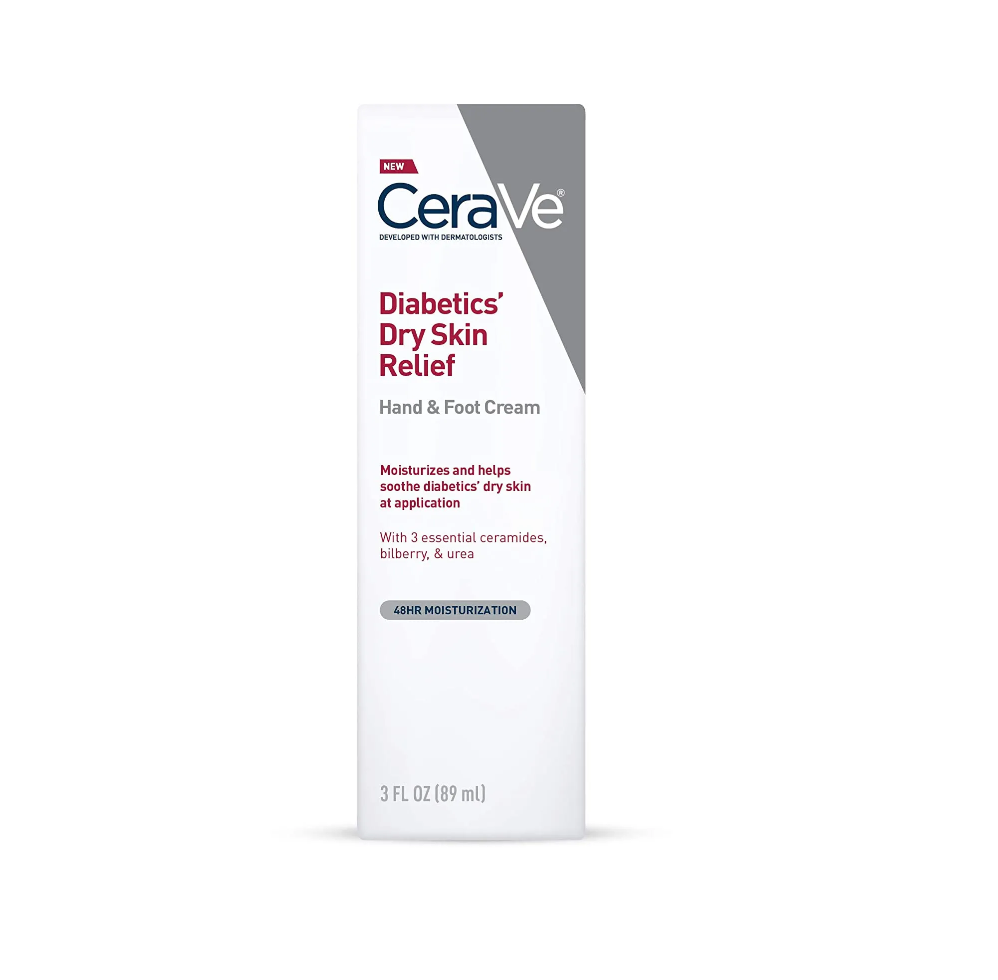 CeraVe Hand Cream & Foot Cream for Diabetics Dry Skin Diabetes Care Foot & Hand Cream for Dry Hands & Feet Fragrance Free & Paraben Free 3 Ounce