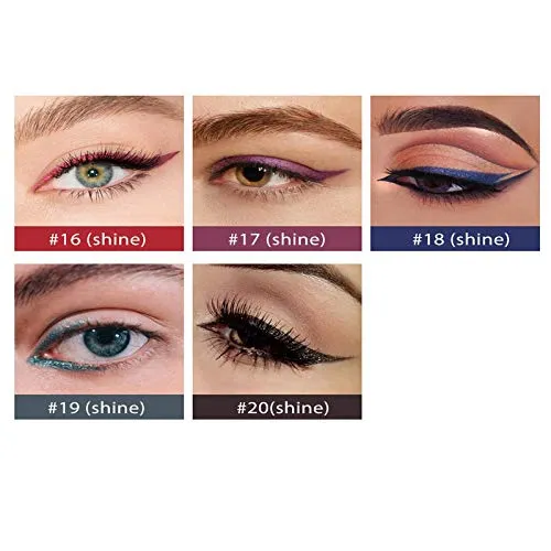 Chameleon Eyeliner Pen 6pcs Multichrome Set, Glitter Metallic Waterproof liquid Eyeliner, Intense Color Blue Purple Shifting Colorful Multi-Reflective Eyeliner, Smudge-proof, Ultra-Fine Tip