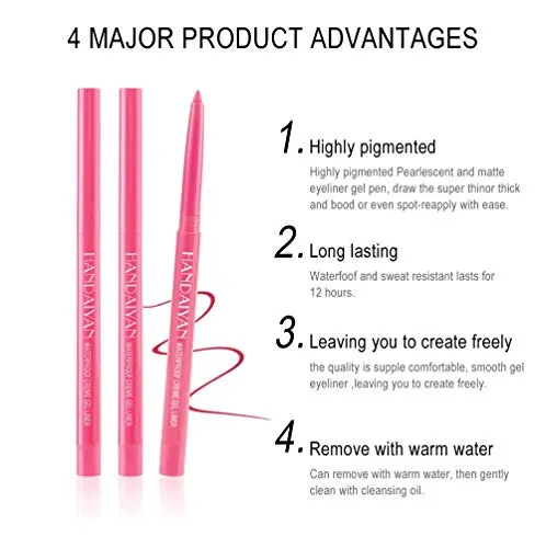 Chameleon Eyeliner Pen 6pcs Multichrome Set, Glitter Metallic Waterproof liquid Eyeliner, Intense Color Blue Purple Shifting Colorful Multi-Reflective Eyeliner, Smudge-proof, Ultra-Fine Tip