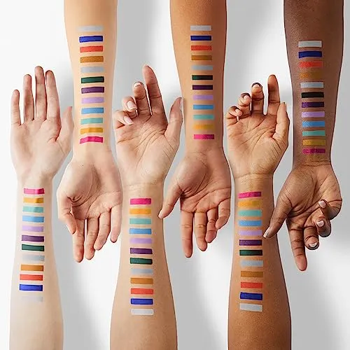 Chameleon Eyeliner Pen 6pcs Multichrome Set, Glitter Metallic Waterproof liquid Eyeliner, Intense Color Blue Purple Shifting Colorful Multi-Reflective Eyeliner, Smudge-proof, Ultra-Fine Tip
