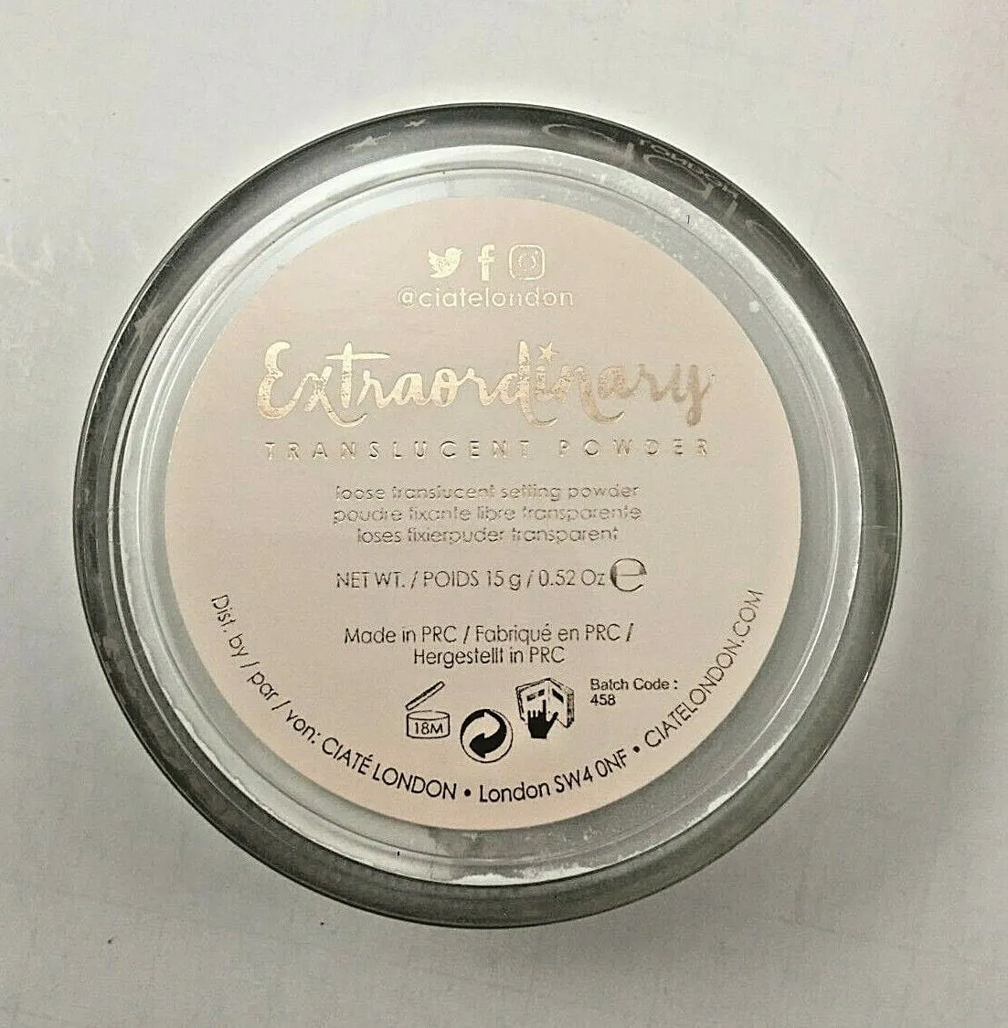 Ciaté London Extraordinary Loose Translucent Setting Powder Full Size .52 oz