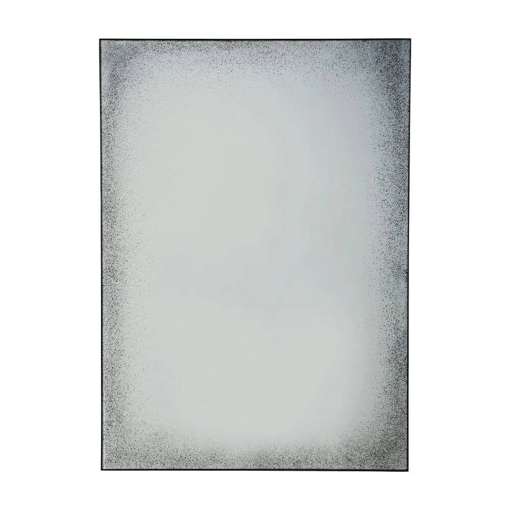 Clear Wall Mirror Medium Aged Metal Frame - Rectangular