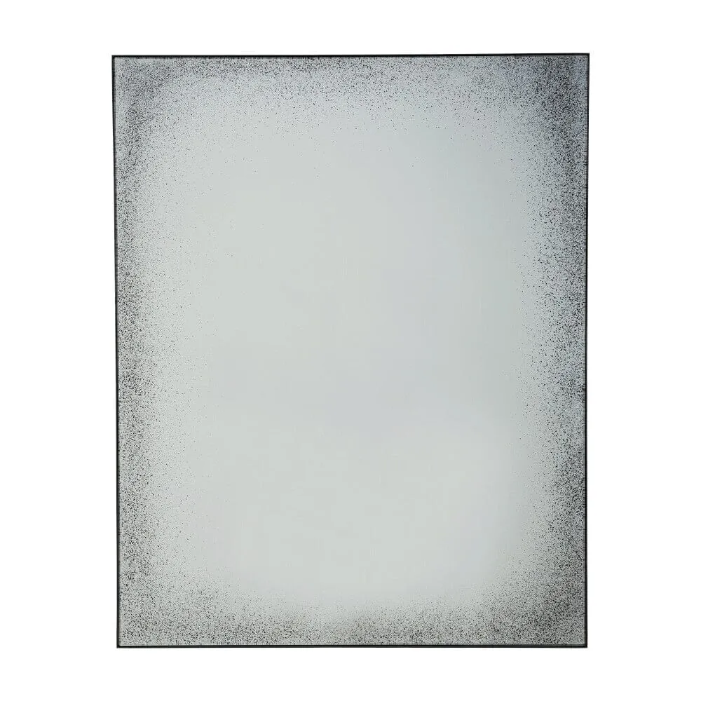 Clear Wall Mirror Medium Aged Metal Frame - Rectangular
