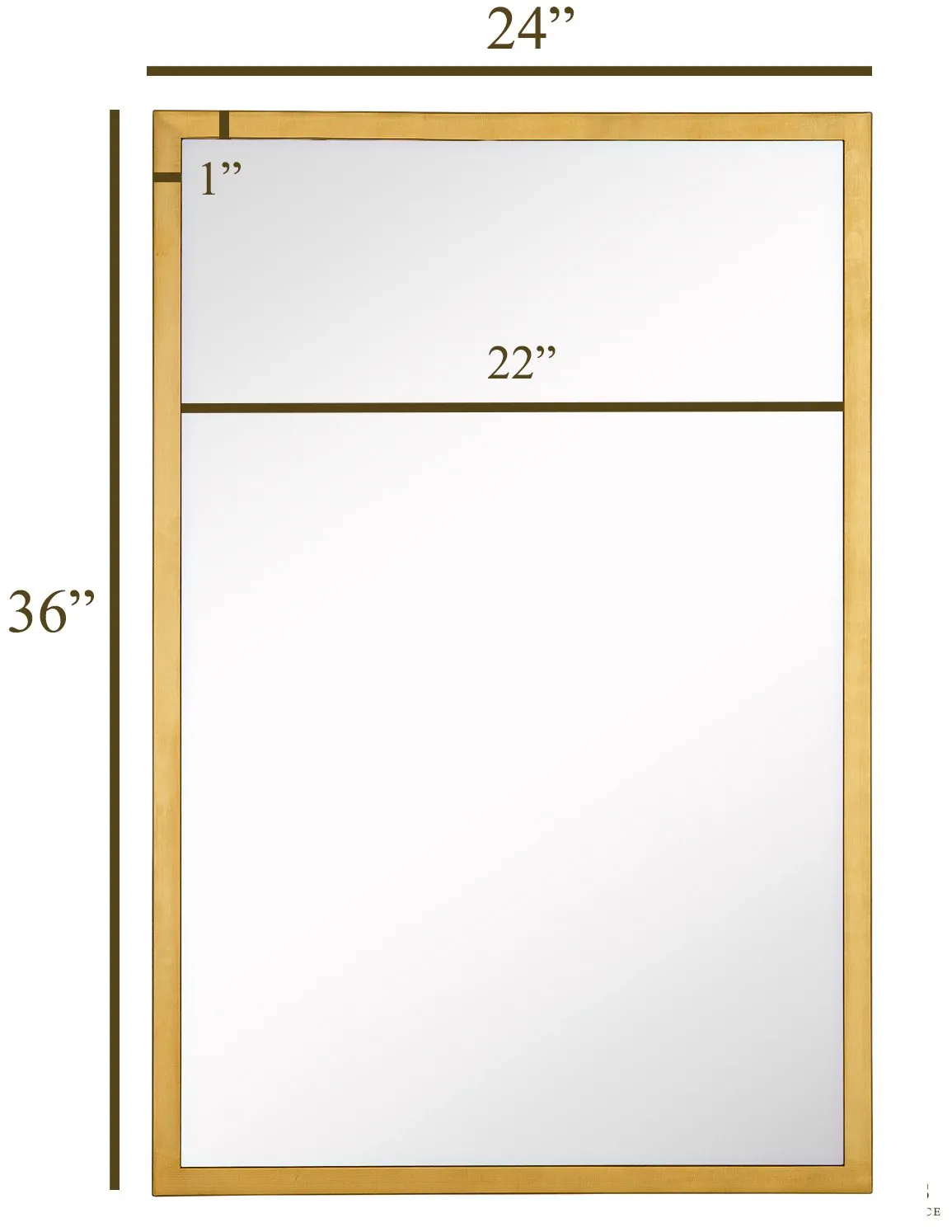 Commercial Grade Contemporary Industrial Strength Wall Mirror Brushed Gold Metal