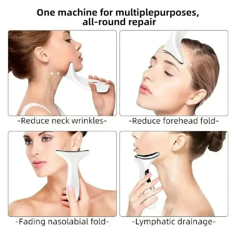 Constant Temperature Neck Beauty Instrument Facial Introduction Device (White)