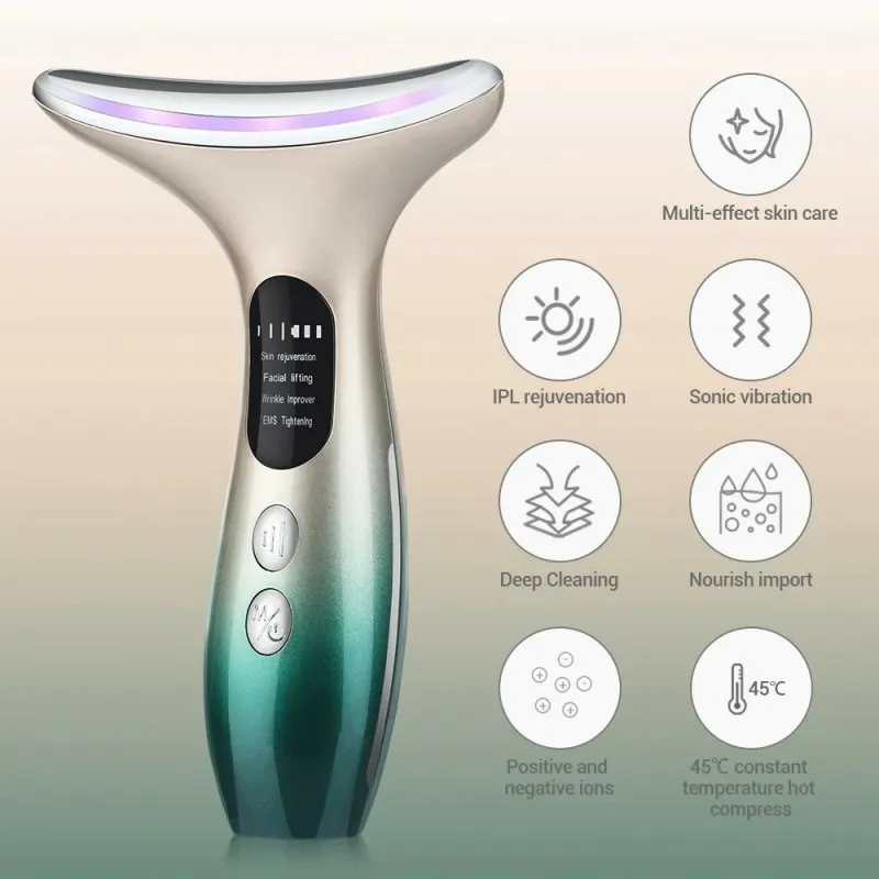 Constant Temperature Neck Beauty Instrument Facial Introduction Device (White)