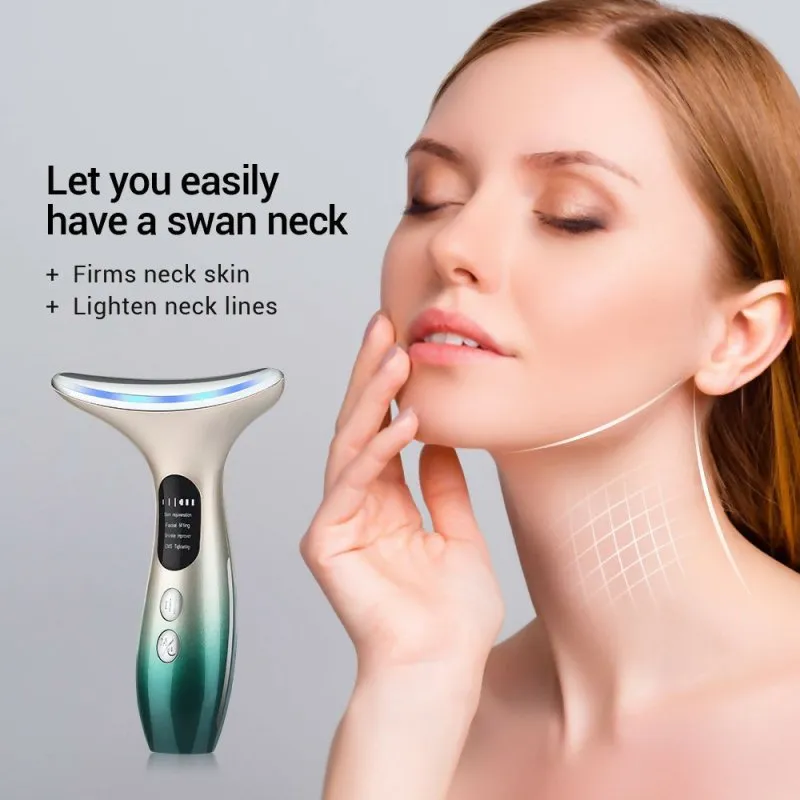 Constant Temperature Neck Beauty Instrument Facial Introduction Device (White)