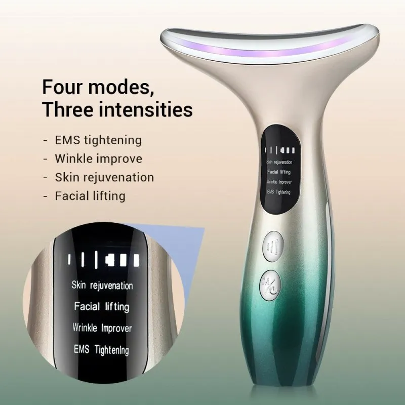 Constant Temperature Neck Beauty Instrument Facial Introduction Device (White)