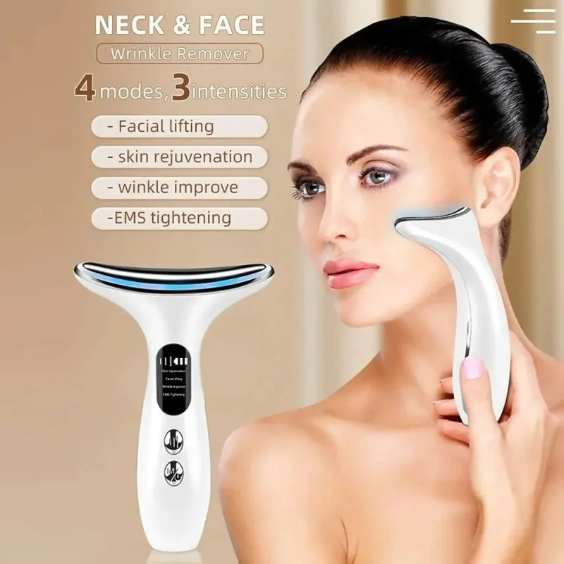Constant Temperature Neck Beauty Instrument Facial Introduction Device (White)