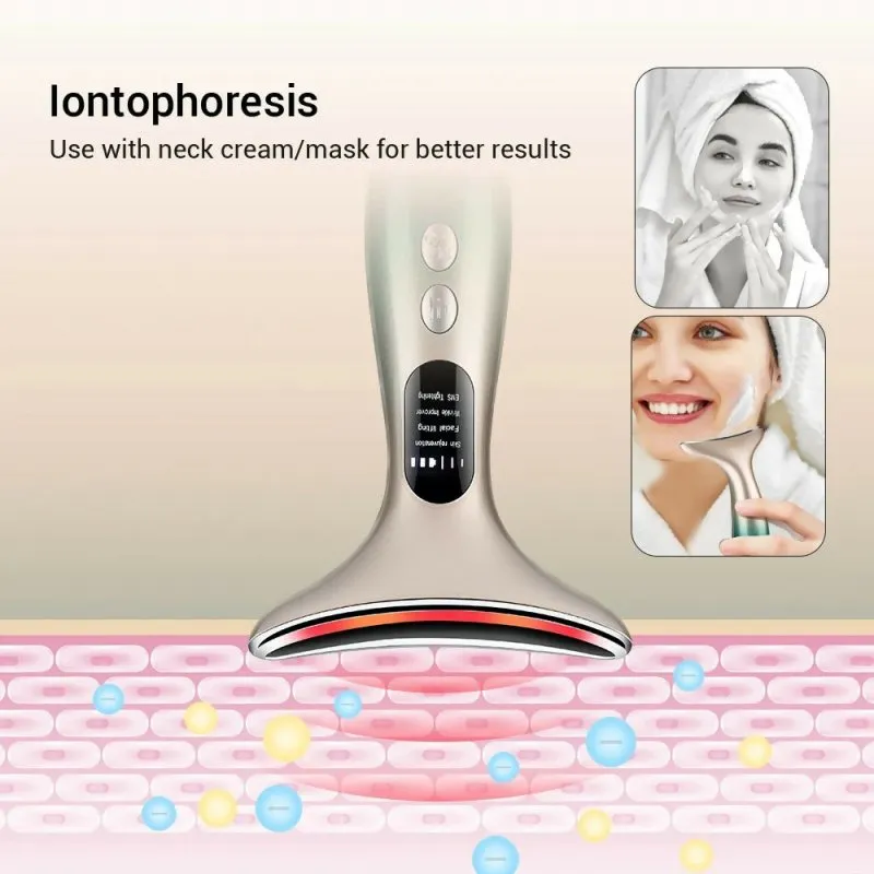 Constant Temperature Neck Beauty Instrument Facial Introduction Device (White)