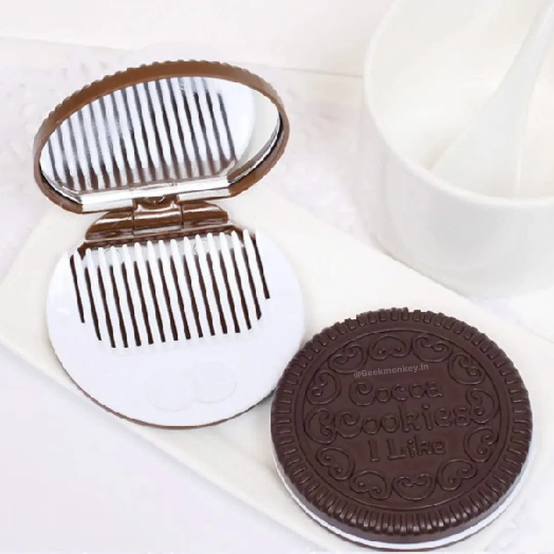 Cookie Pocket Mirror with Comb