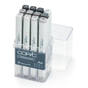 Copic Classic Marker Set - Toner Gray Values, Set of 12