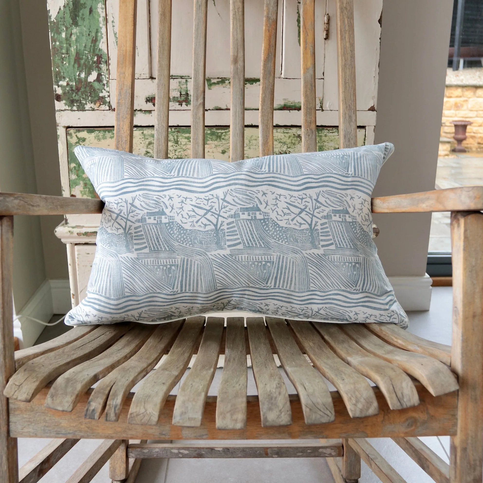 Cornflower Blue Country Walk Cushion