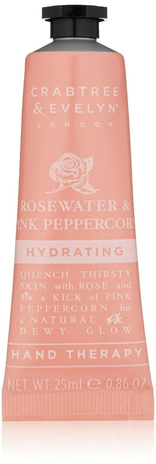 Crabtree & Evelyn Rosewater & Pink Peppercorn Hydrating Hand Therapy, 0.86 oz